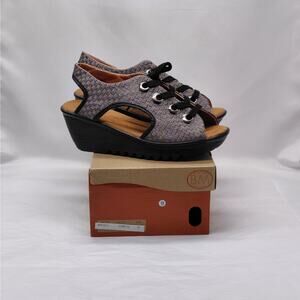 Bernie Mev Womens Wedge Comfort Sandals EU 40 Boho Chic Woven Lace Up Platform